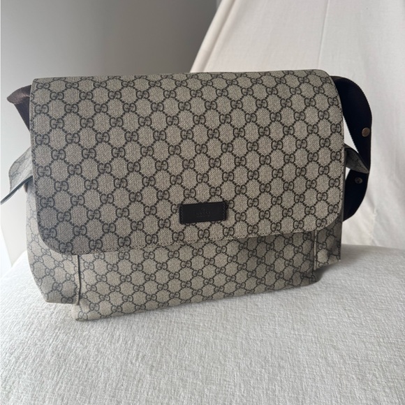 Gucci Beige Monogram Messenger Bag